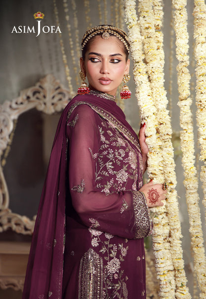 AJULFE-11 Embroidered Chiffon Unstitched 3 Pcs