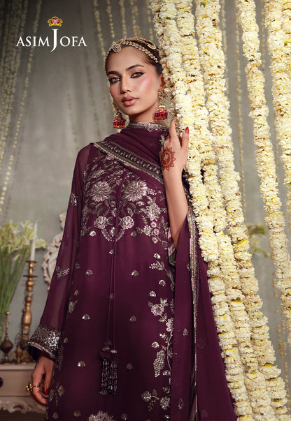 AJULFE-11 Embroidered Chiffon Unstitched 3 Pcs