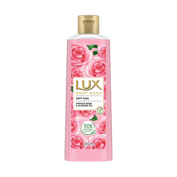 Lux Body Wash Soft Rose French Rose & Almond Oil With Loofah 250ml