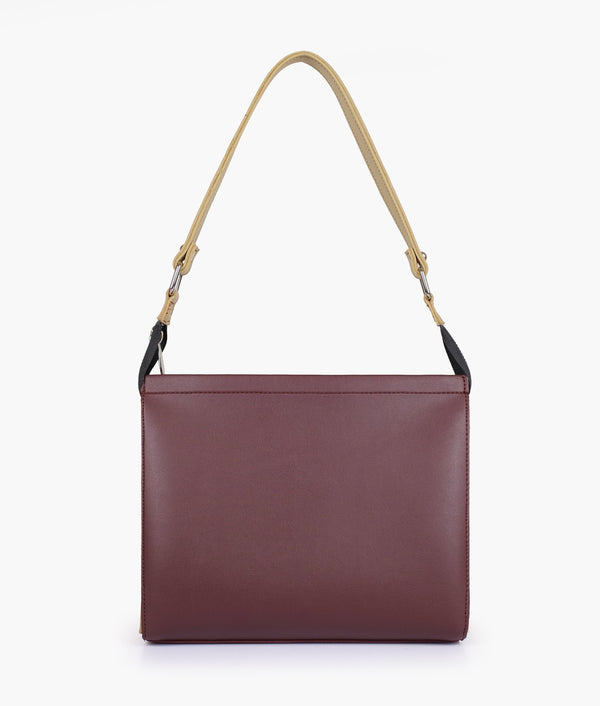 RTW Creation - Burgundy and off-white trio twist handbag
