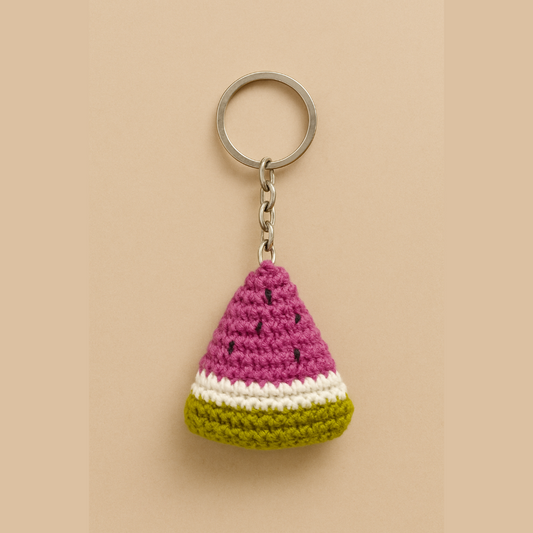 Cute handmade crocheted watermelon keychain