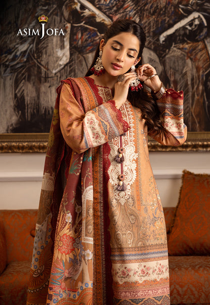 AJIWP-10 EMBROIDERED KARANDI STITCHED 3 PCS