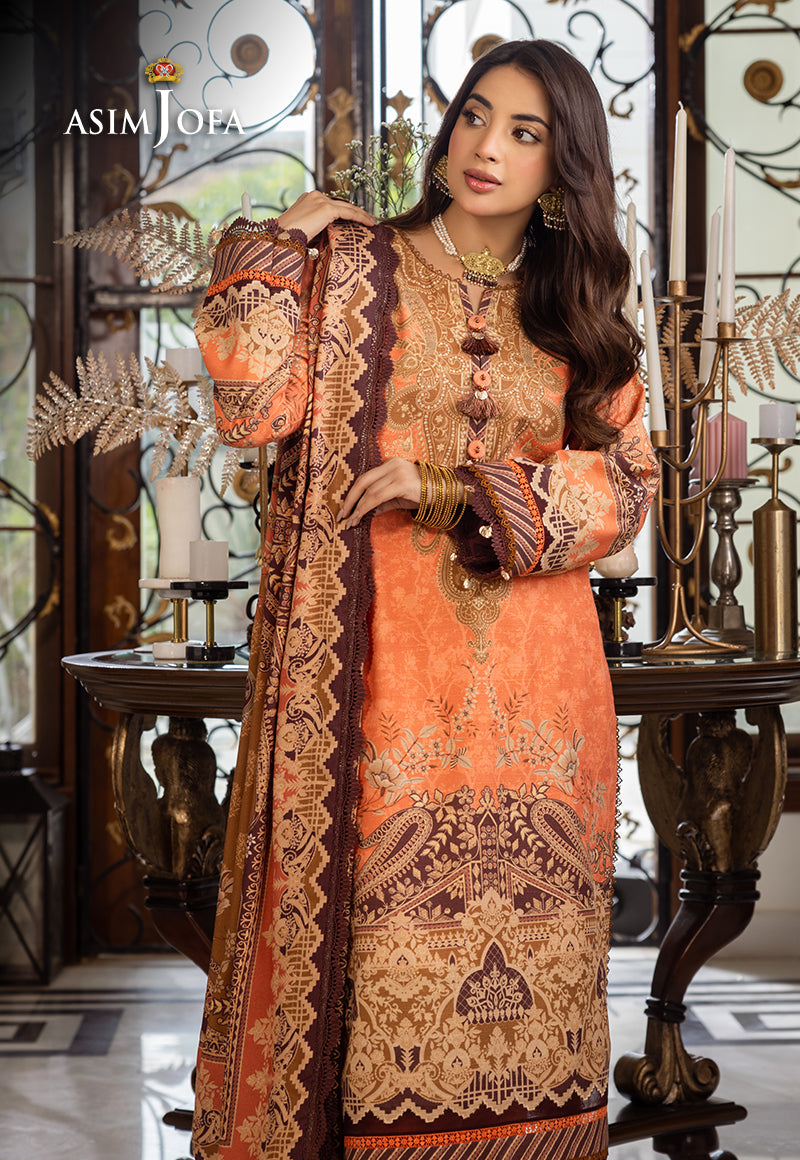 AJIWP-09 PRINTED KHADDAR STITCHED 3 PCS