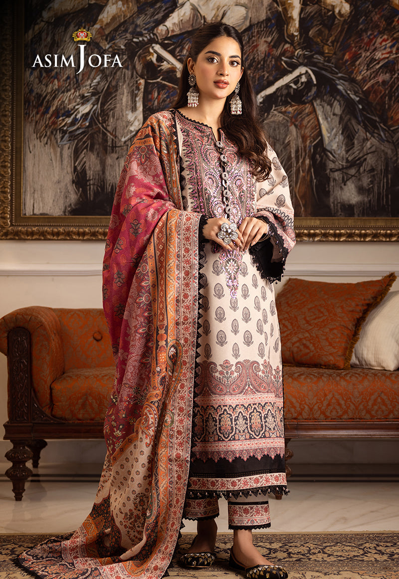 AJIWP-06 PRINTED KARANDI STITCHED 3 PCS