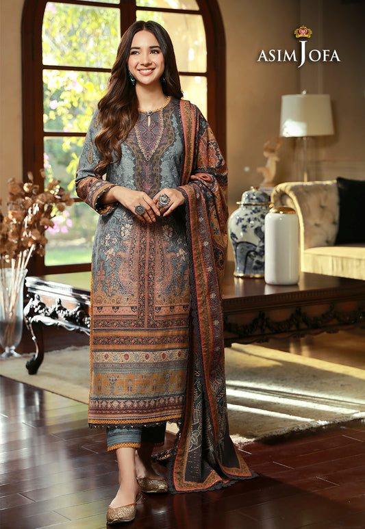 AJAWP-10 PRINTED KHADDAR STITCHED 3 PCS