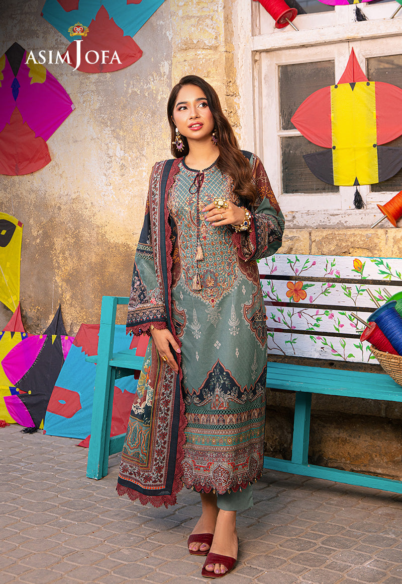 AJARP-01 EMBROIDERED JACQUARD STITCHED 3 PCS