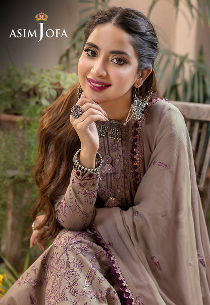 AJSW-23 EMBROIDERED LAWN SILK 3 PCS