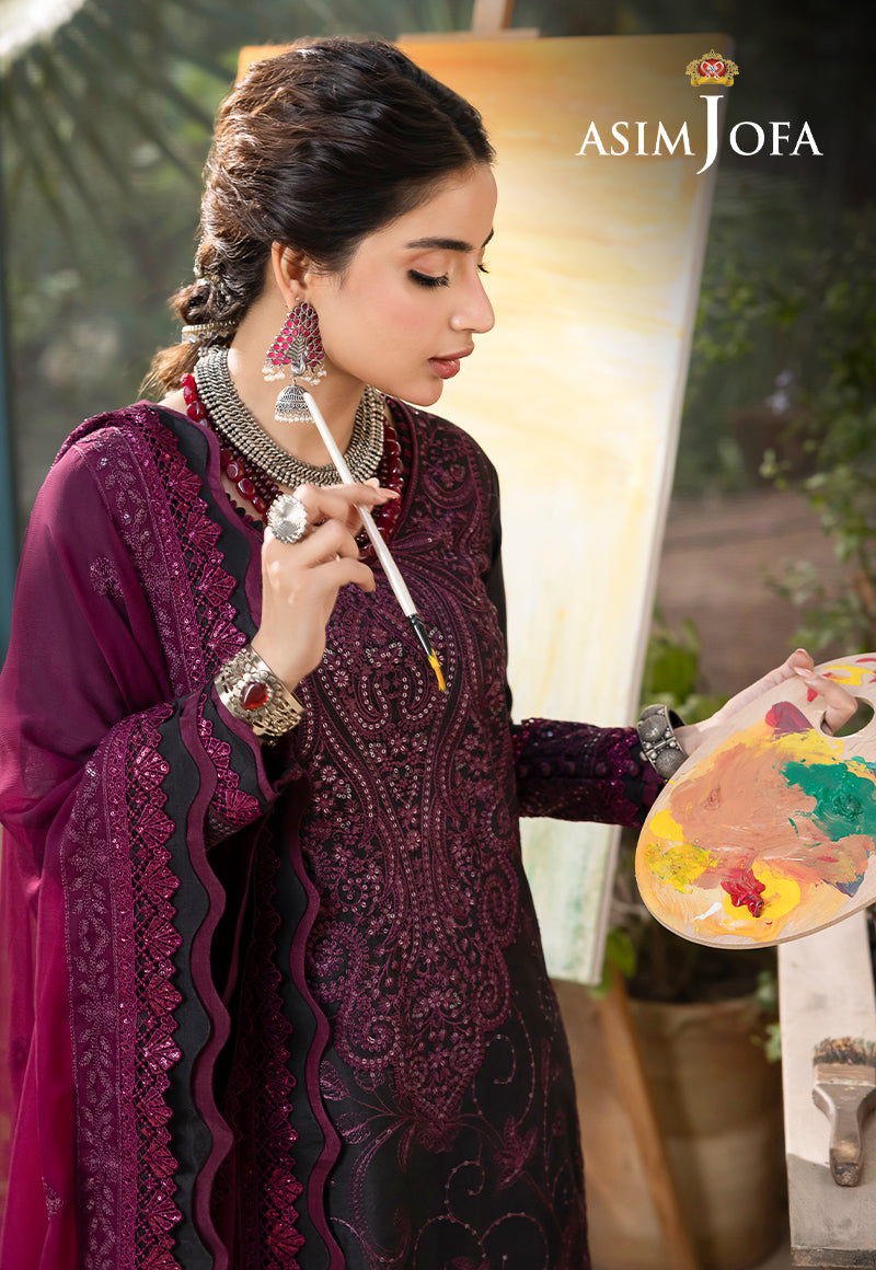 AJSW-16 EMBROIDERED LAWN SILK 3 PCS