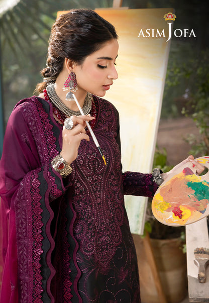 AJSW-16 EMBROIDERED LAWN SILK 3 PCS