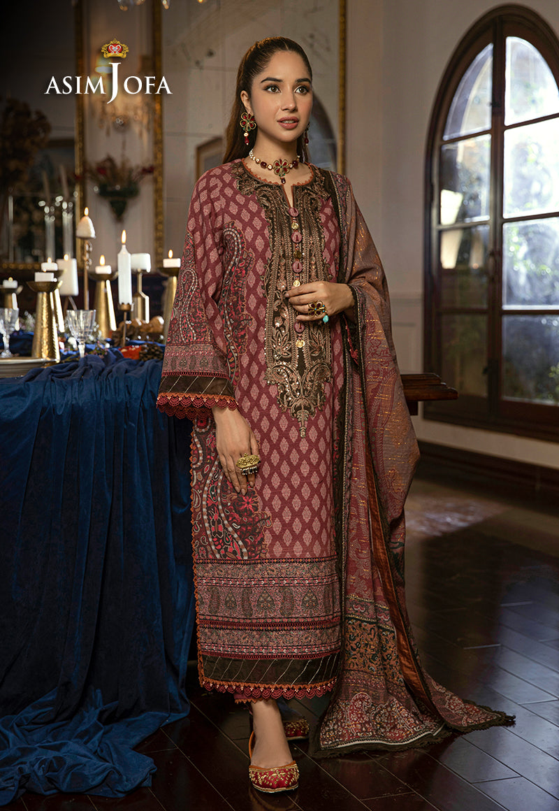 AJAWP-07 PRINTED KHADDAR STITCHED 3 PCS