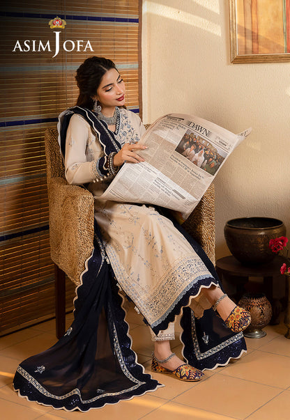 AJSW-17 EMBROIDERED LAWN SILK 3 PCS