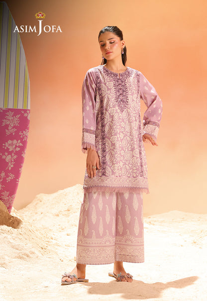 AJUBU-10 Printed Embroidered Lawn 2 Pcs