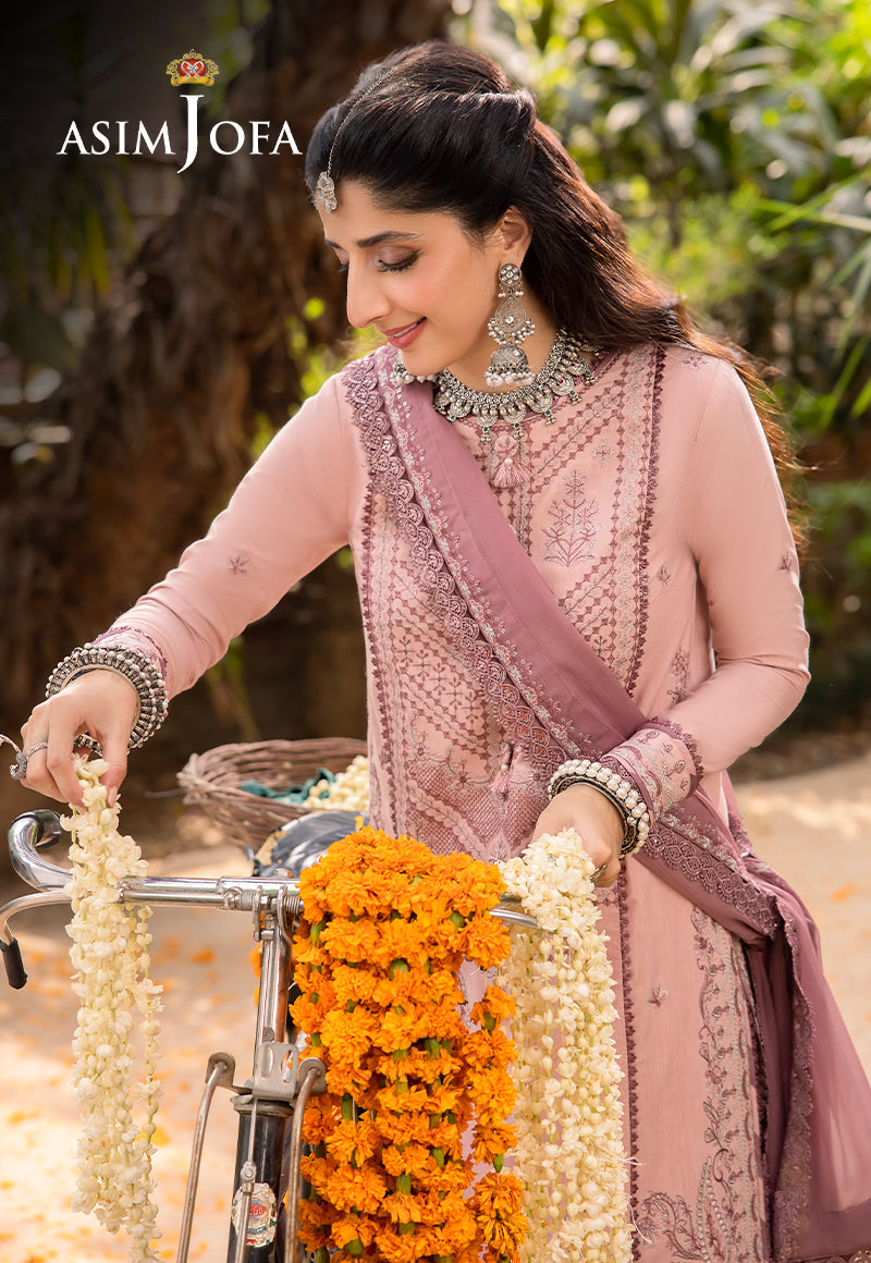 AJSW-29 EMBROIDERED LAWN SILK 3 PCS