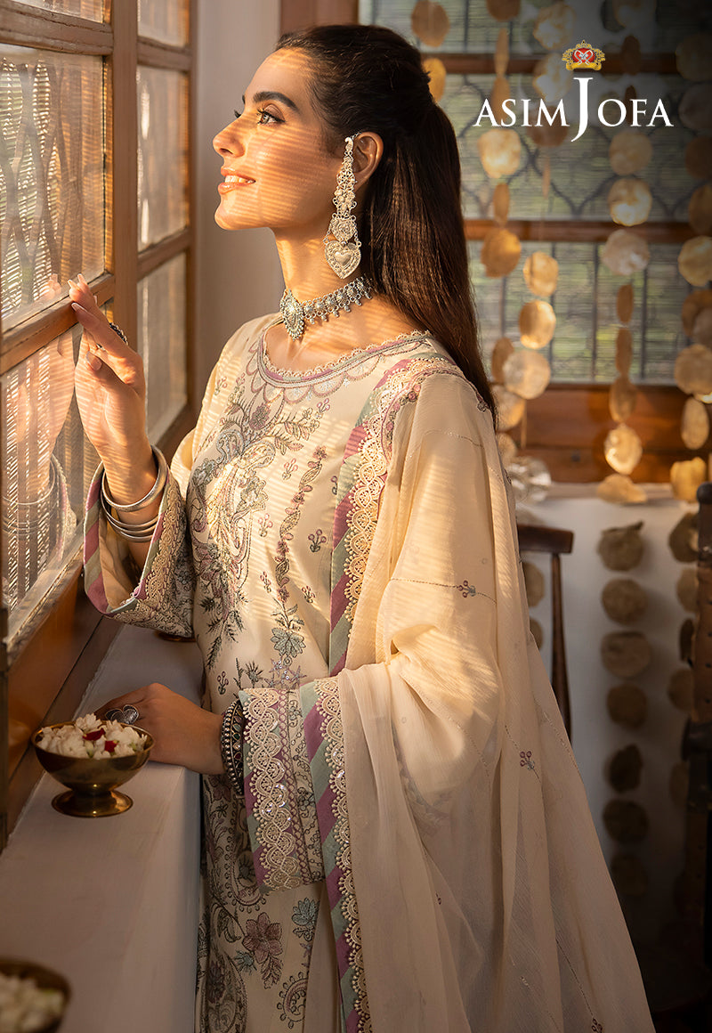 AJSW-26 EMBROIDERED LAWN SILK 3 PCS