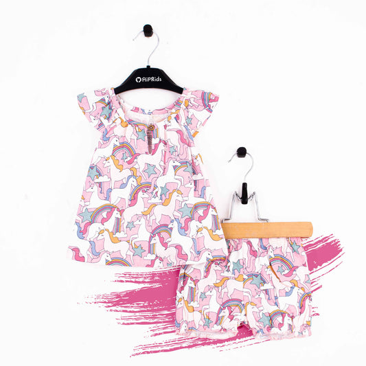 Baby Girl 2 Piece Set Unicorn Print