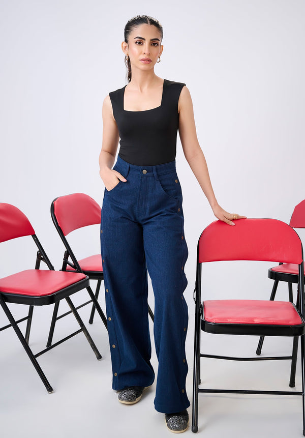 Black Shoulder Strap Bodysuits