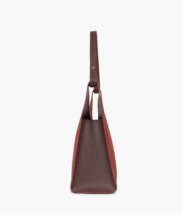 RTW Creation - Dark brown suede hobo tote bag