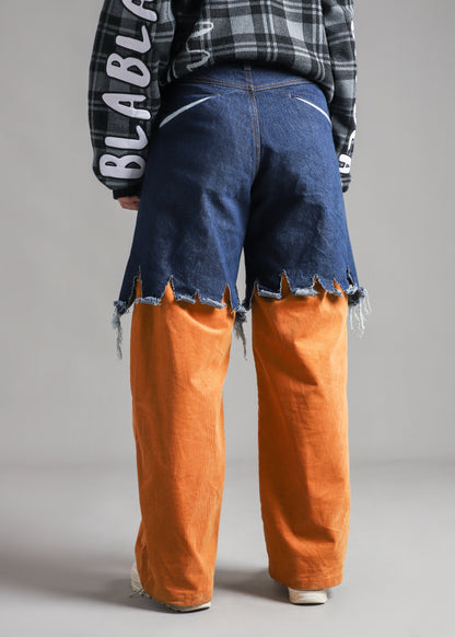 Denim Corduroy Pants