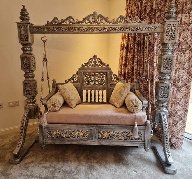 Swati Black and Gold 2 Seater Jhoola