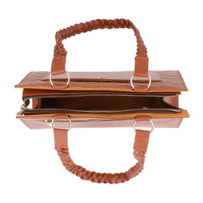 Velvique Leather Tote Bag-tan