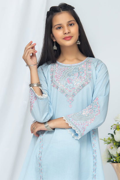 2PCS Jacquard Suit Shirt & Cotton Trouser SKU: EMB-044