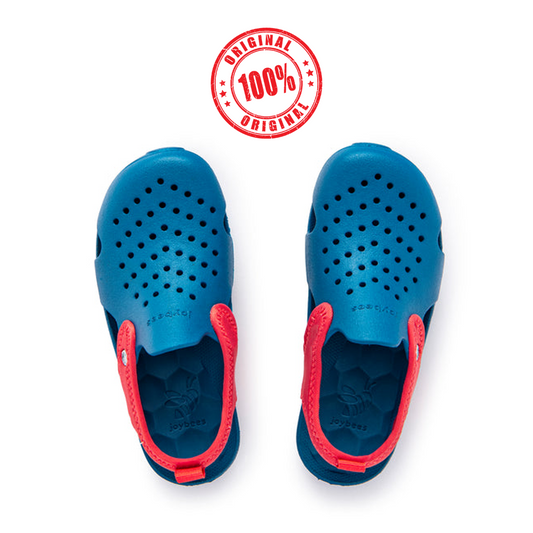 Joy-Bees Kids Creek Sky Blue / Red Strap Sandal