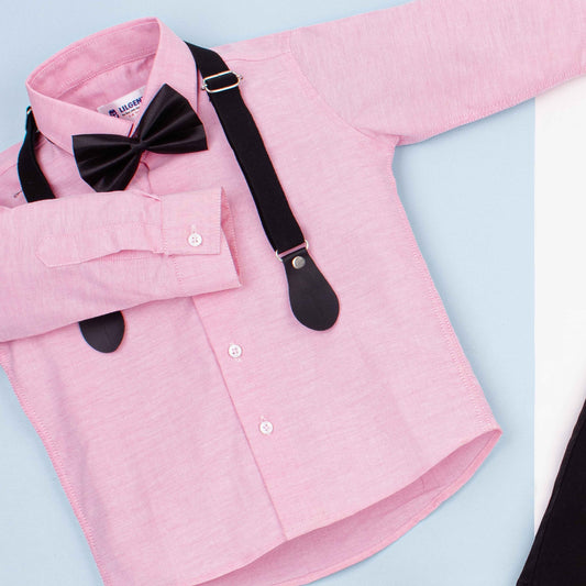 Baby Boy 4 Piece Set Pink / Black Formal Set