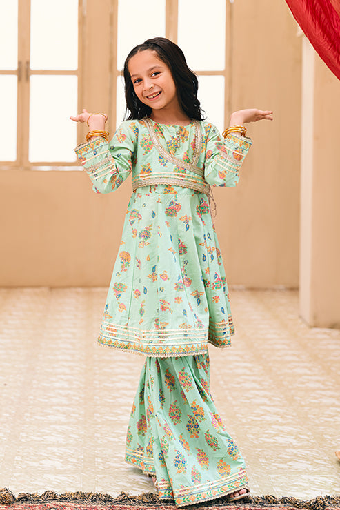 Mint Green Table Print Festive 2 Piece Suit SKU: MGF-011