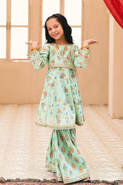 Mint Green Table Print Festive 2 Piece Suit SKU: MGF-011