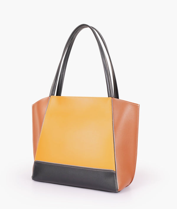 RTW Creation - Mustard color block tote bag