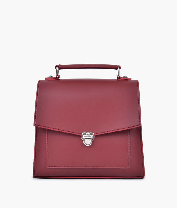 RTW Creation - Maroon push-lock messenger bag