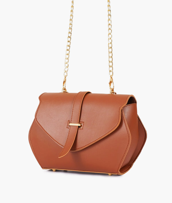 RTW Creation - Brown top-handle hexagon bag
