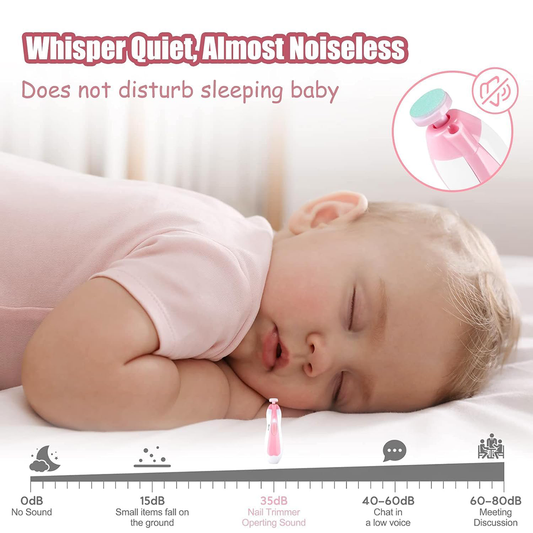 Baby Electric Nail Clipper Safe Baby Nail Trimmer Pink