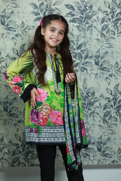 3PCS-067 Digital Printed Lawn Shirt, Dupatta & Cotton Trouser