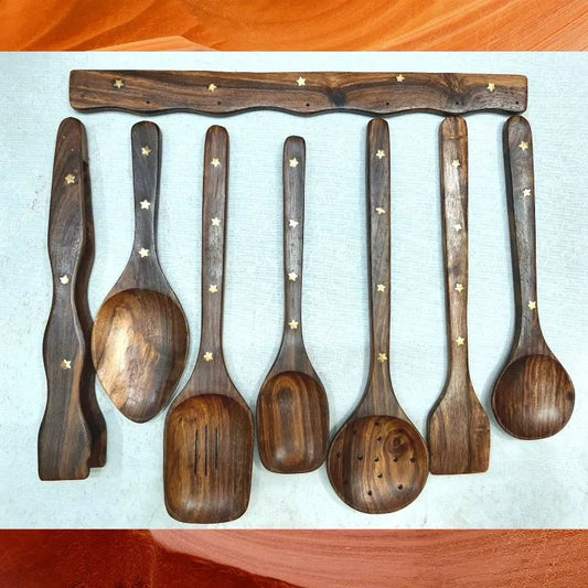 Spoon Ladle Wooden Chamach Set