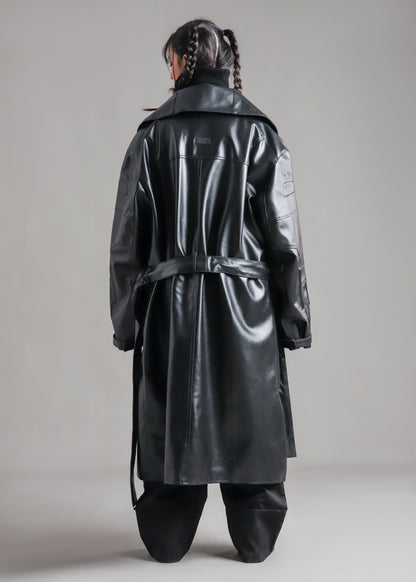RK LEATHER LONG COAT
