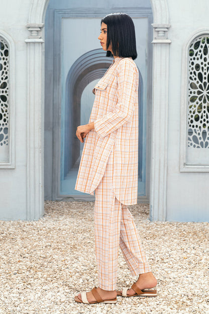2 pc Cotton Yarn Dyed Check Stylish Kurta Suit TG-013