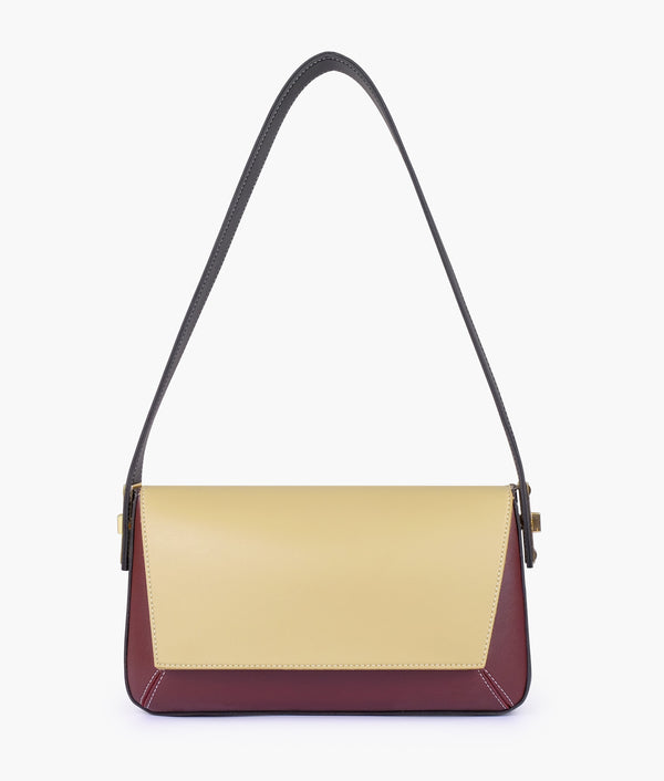 RTW Creation - Neutral color-blocking mini flap bag