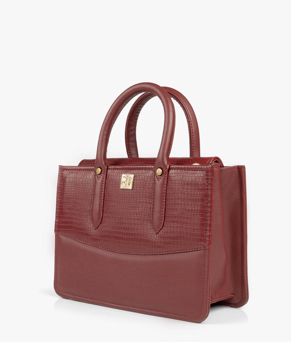 RTW Creation - Maroon crocodile satchel bag