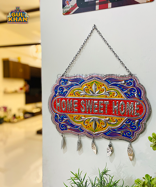 Yellow & Purple Home Sweet Home Truck Art Wall Hanging