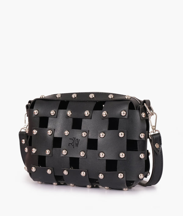 RTW Creation - Black rivet cross-body bag