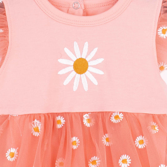 Baby Girl 2 Piece Set Toto Frock Peach Sun Flower