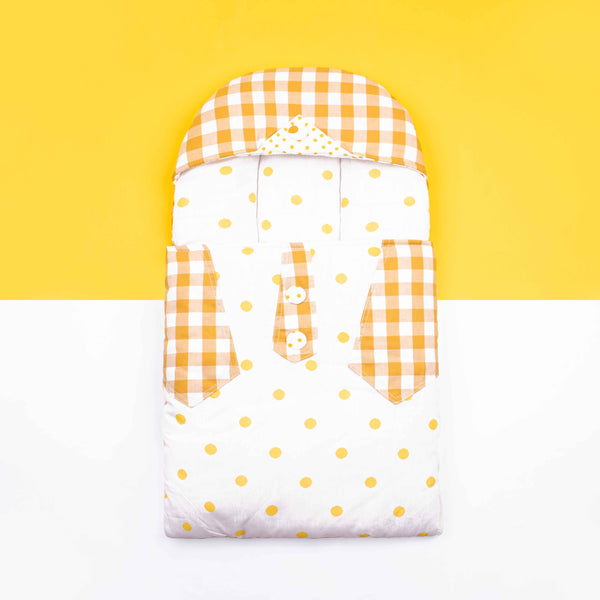 Baby Boy Carry nest Mustard Polka Dots Print