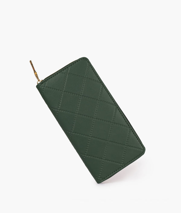 RTW Creation - Army green quilted pattern wallet