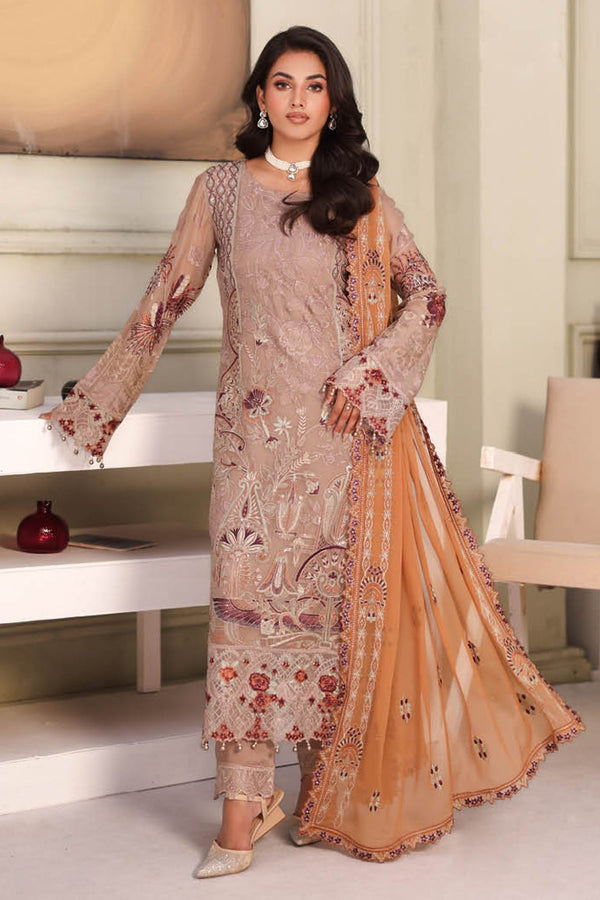Ramsha Unstitched 3 Piece Luxury Chiffon Vol-27 Collection'2025-F-2708