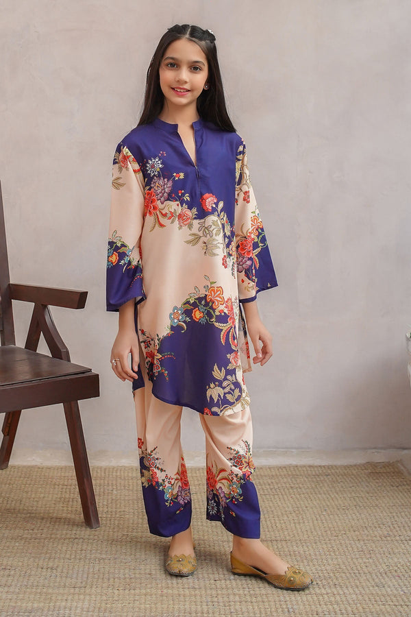 Ochre Clothing Girls Co-ords Swiss Lawn Digital Printed 2 Pc Suit