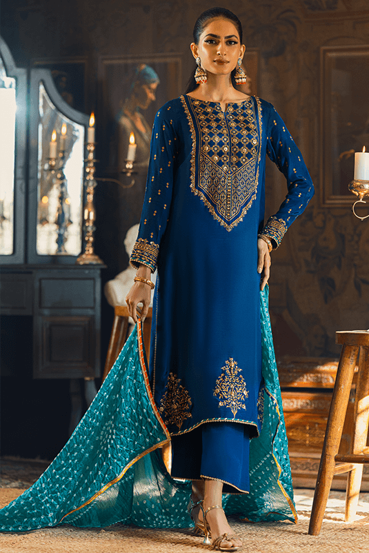 Qarmazi By Zaaviay Stitched Meesha (Three Piece)
