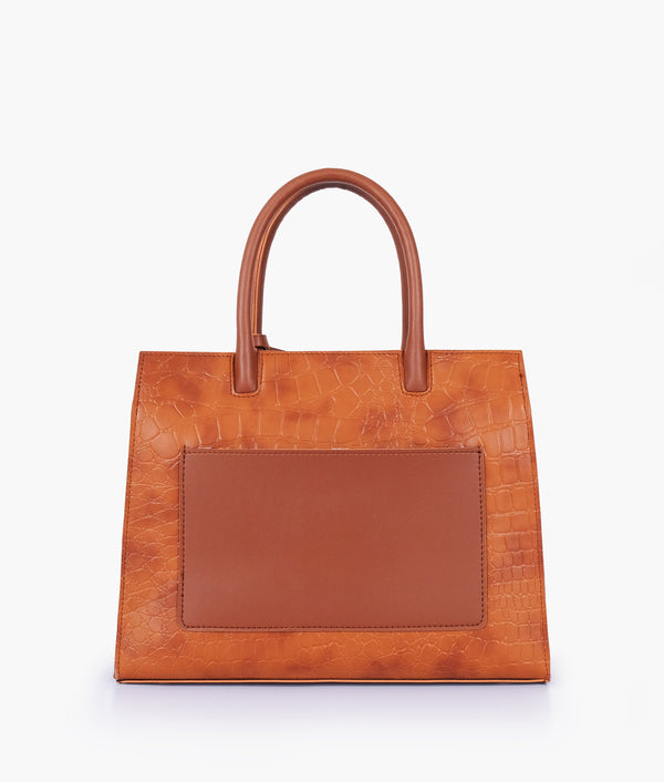 RTW Creation - Brown crocodile vintage handbag