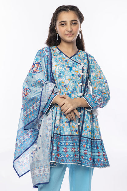 3PCS Digital Printed Lawn Shirt, Dupatta & Cotton Trouser SKU: SFRK-004