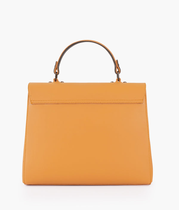 RTW Creation - Mustard flap-over top-handle bag